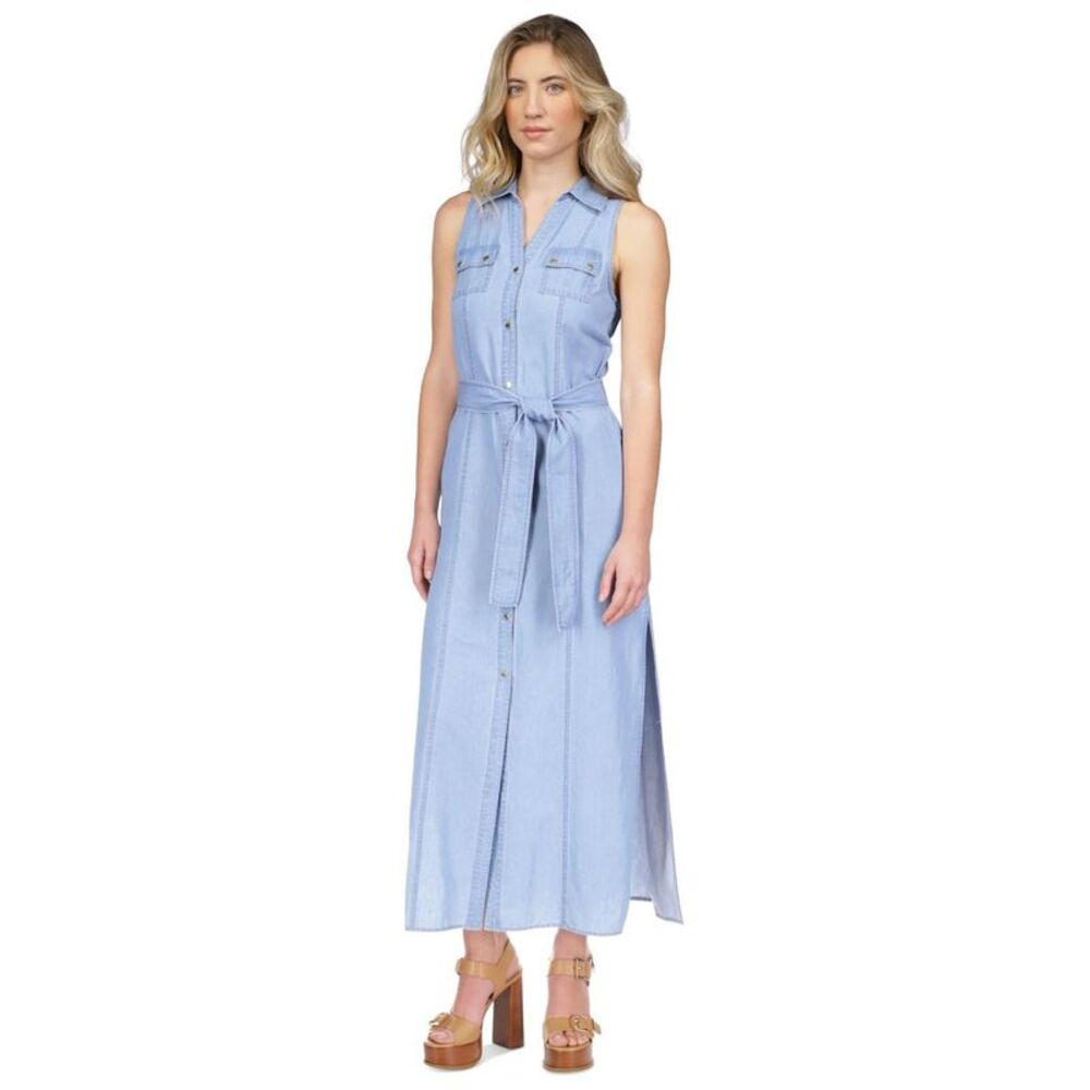Michael Kors Womens Belted Sleeveless Maxi Dress, NWT